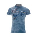 Trachten- / Poloshirt DIRK Fb. blau oilwashed L